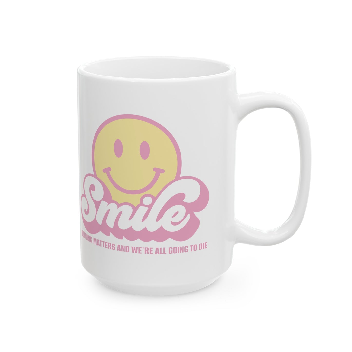 SMILE! Pastel Ceramic Mug, (11oz, 15oz)