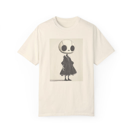 Creepy Vintage Ink Girl Unisex Garment-Dyed T-shirt