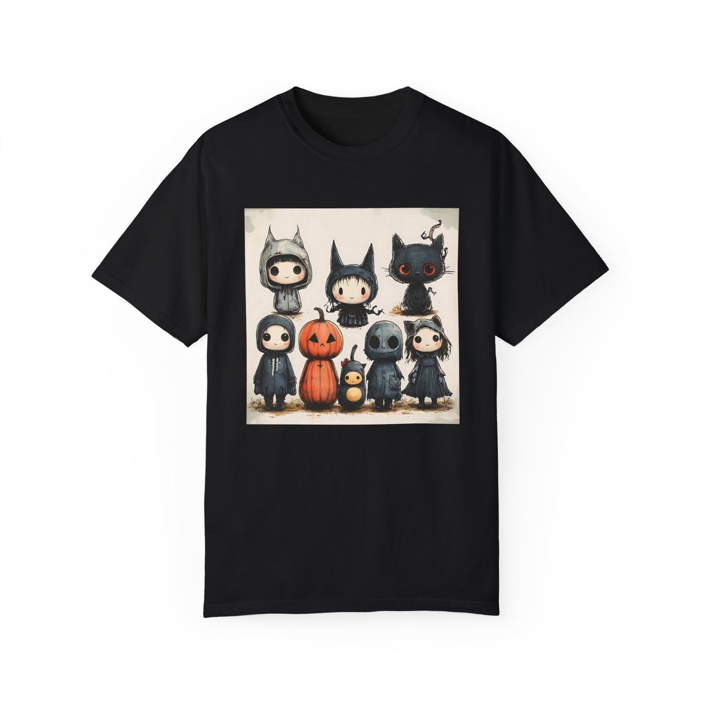 Vintage Halloween Characters Unisex Garment-Dyed T-shirt