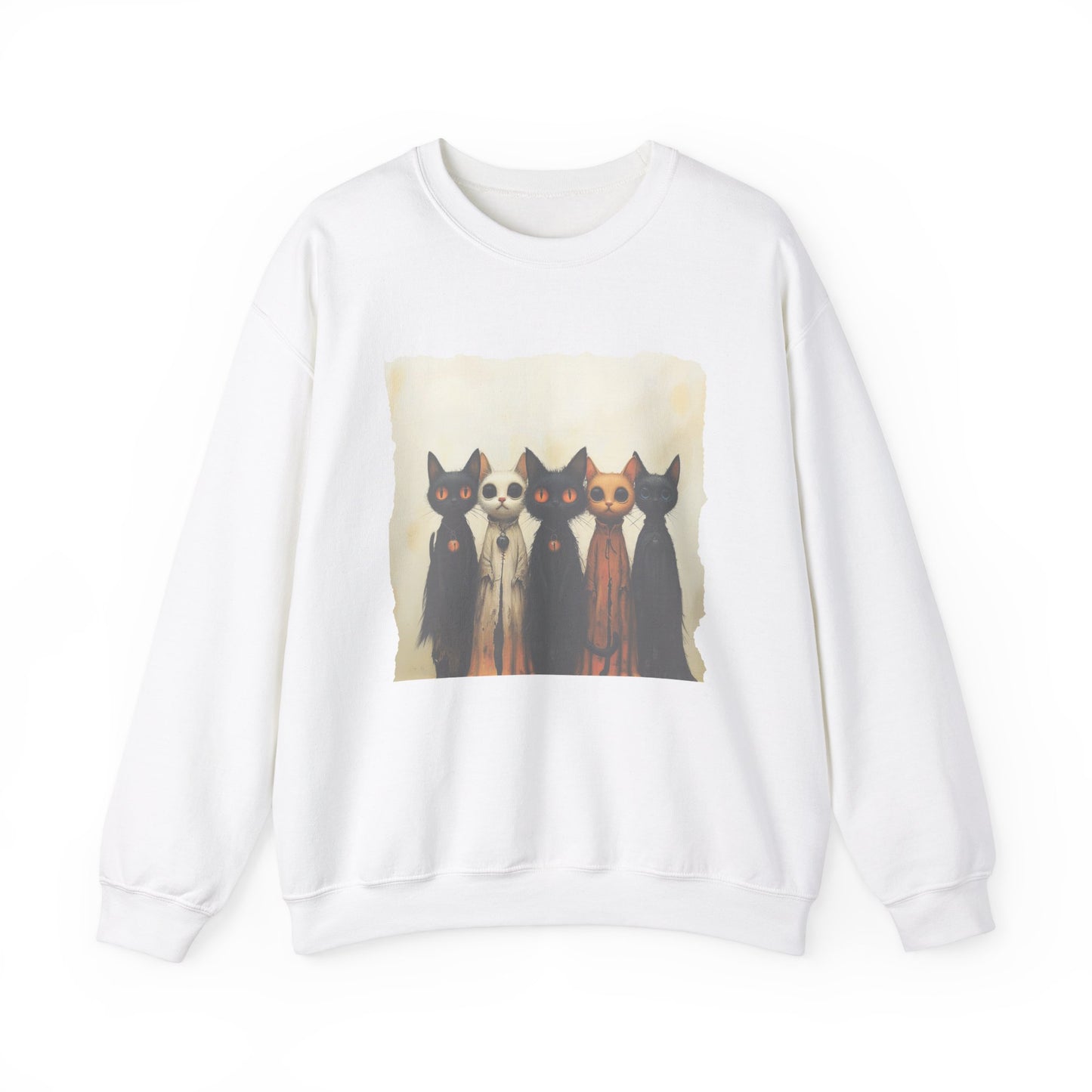 Creepy Ghost Cats Unisex Heavy Blend™ Crewneck Sweatshirt