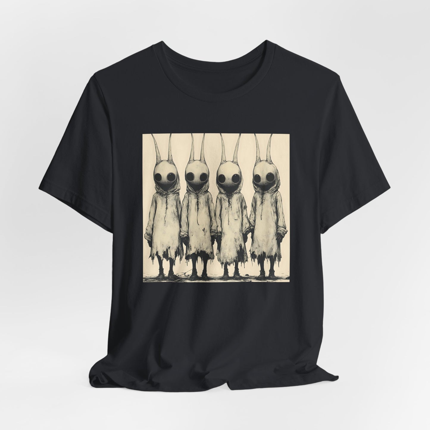 Creepy Vintage Ink Alien Bunny Things Unisex Jersey Short Sleeve Tee