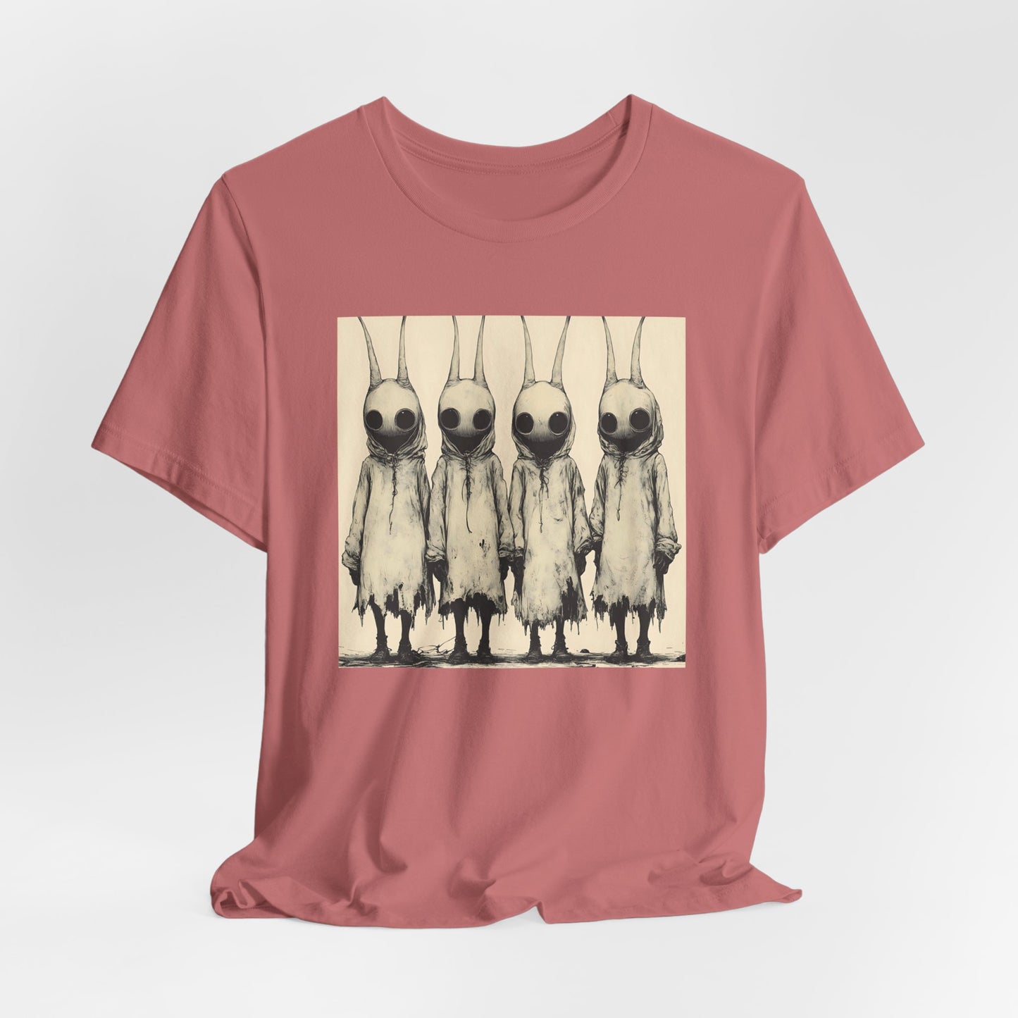 Creepy Vintage Ink Alien Bunny Things Unisex Jersey Short Sleeve Tee