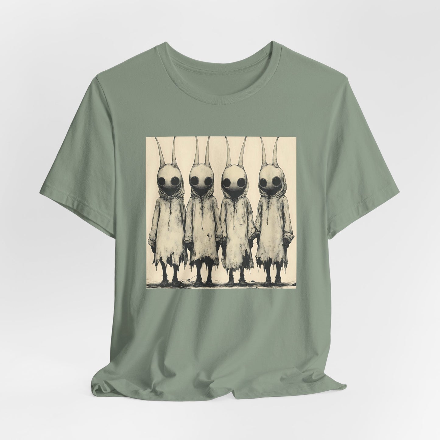 Creepy Vintage Ink Alien Bunny Things Unisex Jersey Short Sleeve Tee