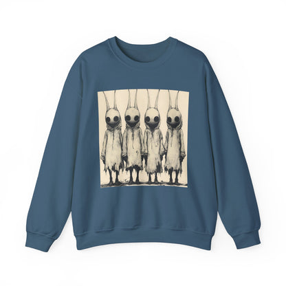 Creepy Vintage Ink Alien Bunny Things Unisex Heavy Blend™ Crewneck Sweatshirt