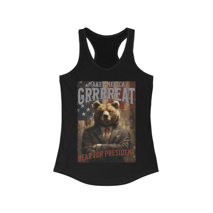 Bear for President Women's Ideal Racerback Tank