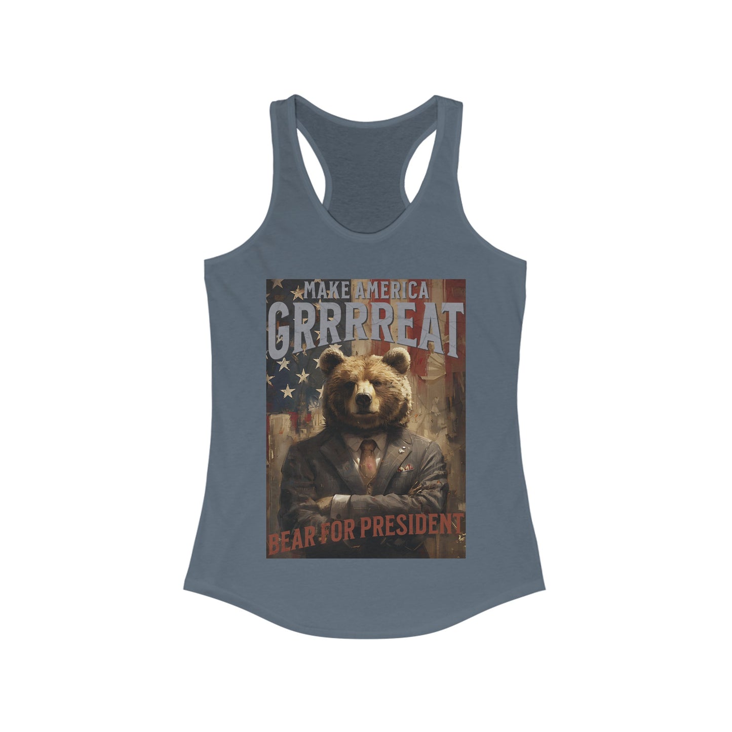 Bear for President Women's Ideal Racerback Tank