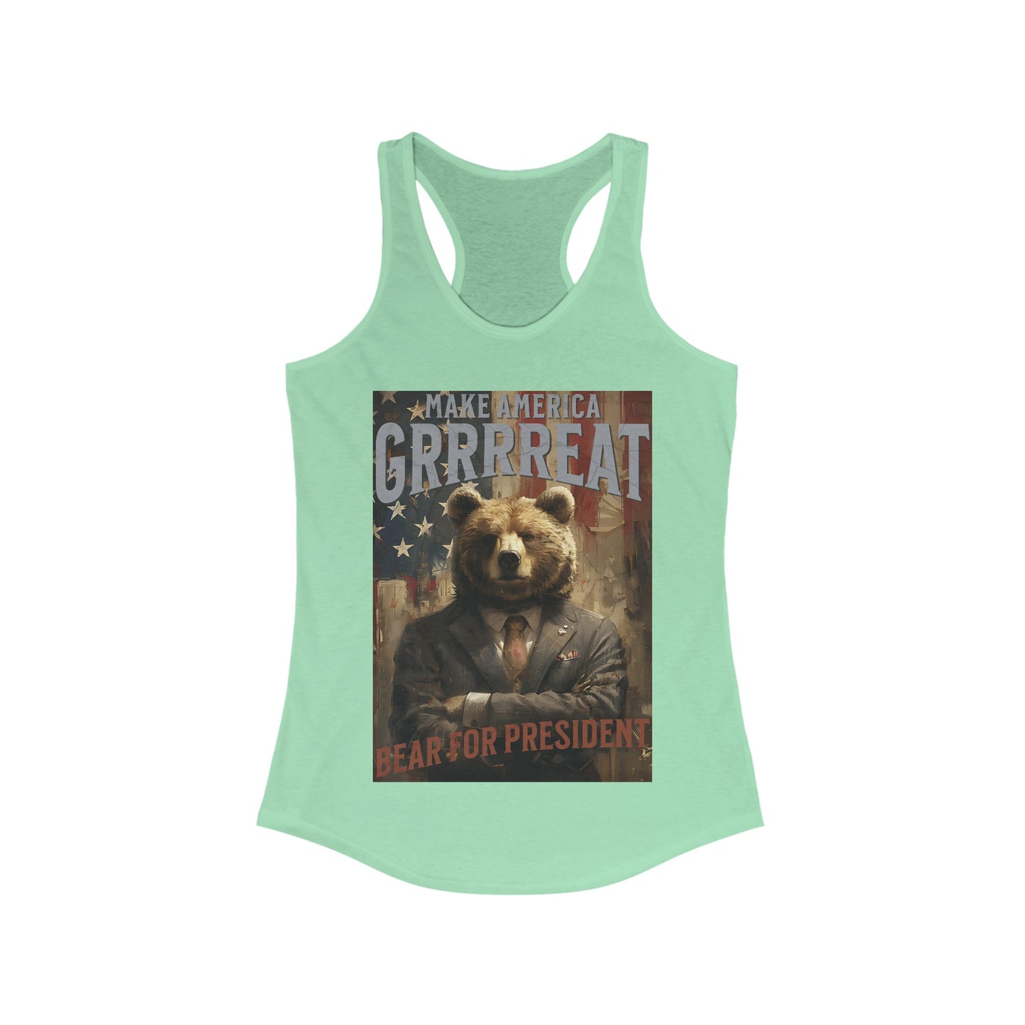 Bear for President Women's Ideal Racerback Tank