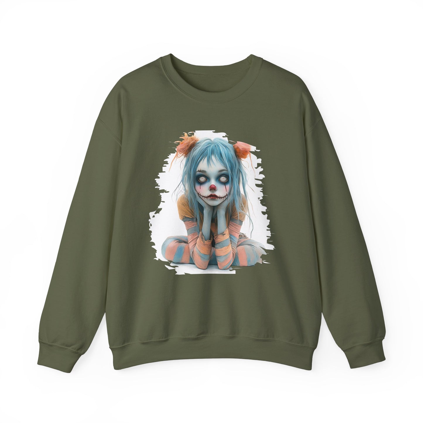 Pastel Clown Zombie Girl Unisex Heavy Blend™ Crewneck Sweatshirt