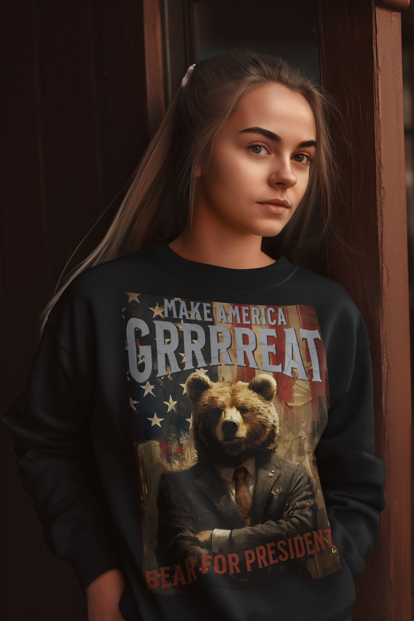 Bear for President Unisex Heavy Blend™ Crewneck Sweatshirt