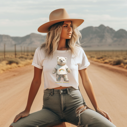 Beary Proud Pride 2024 Women's Flowy Cropped Tee