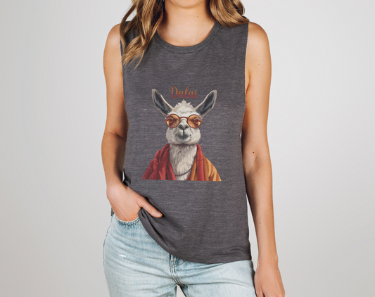 Dalai Llama Flowy Scoop Muscle Tank