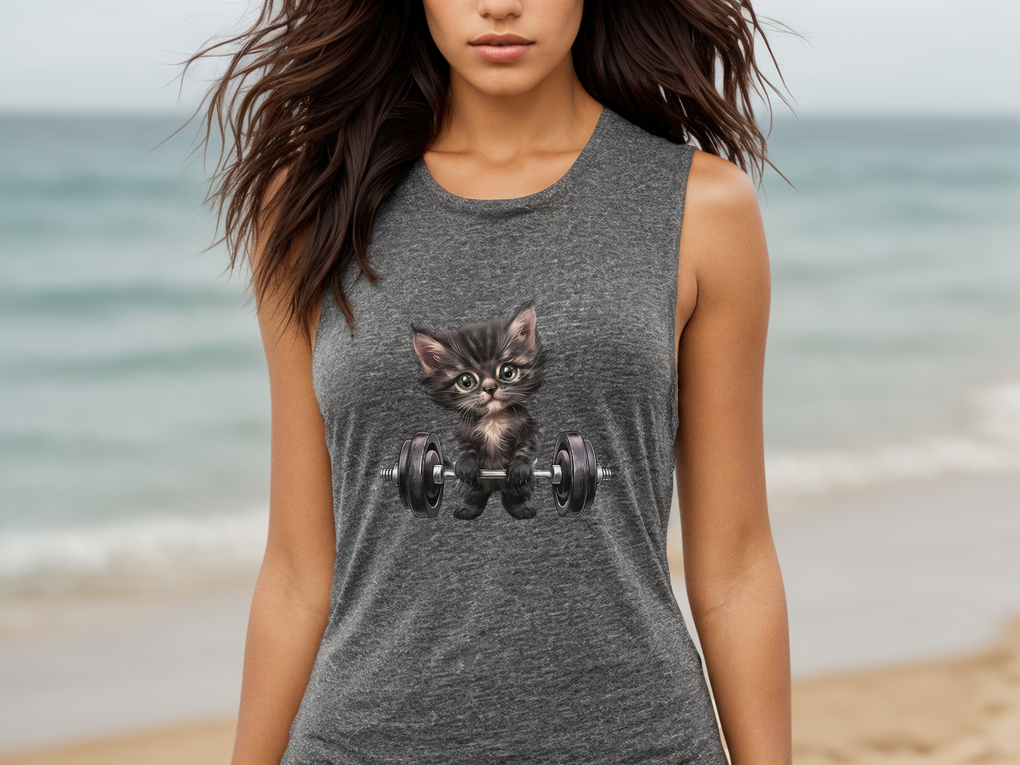 Gym Kitty Flowy Scoop Muscle Tank