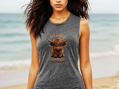 Not Today Heifer Flowy Scoop Muscle Tank