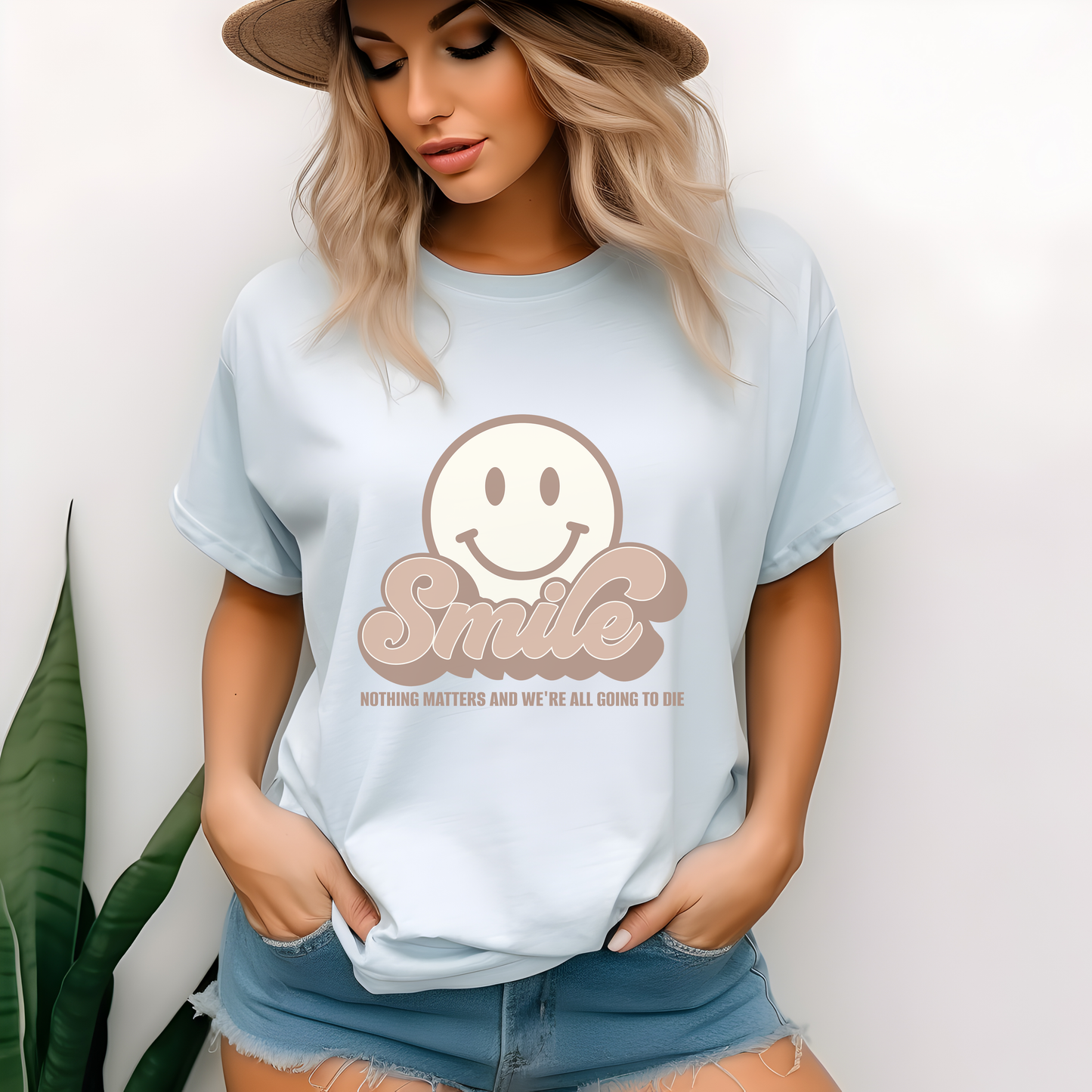 Smile Earthy Unisex Garment-Dyed 100% Cotton T-shirt