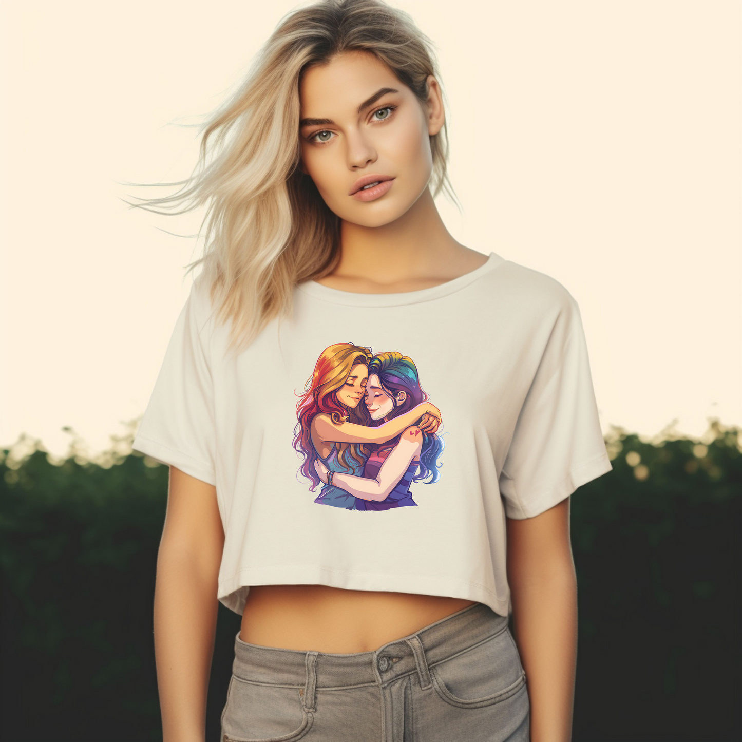 WLW Pride 2024 Women's Flowy Cropped Tee