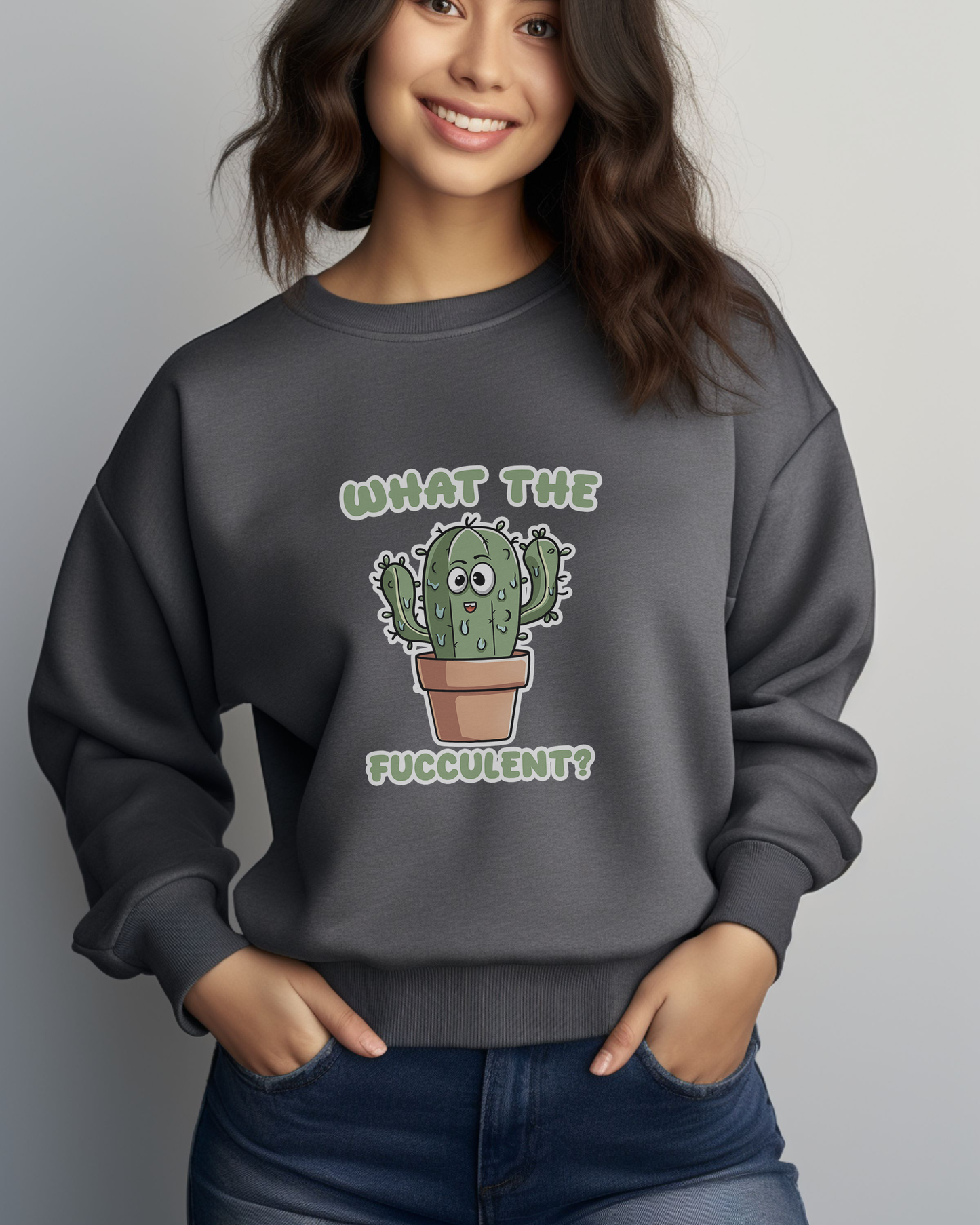 What the Fucculent Unisex Heavy Blend™ Crewneck Sweatshirt