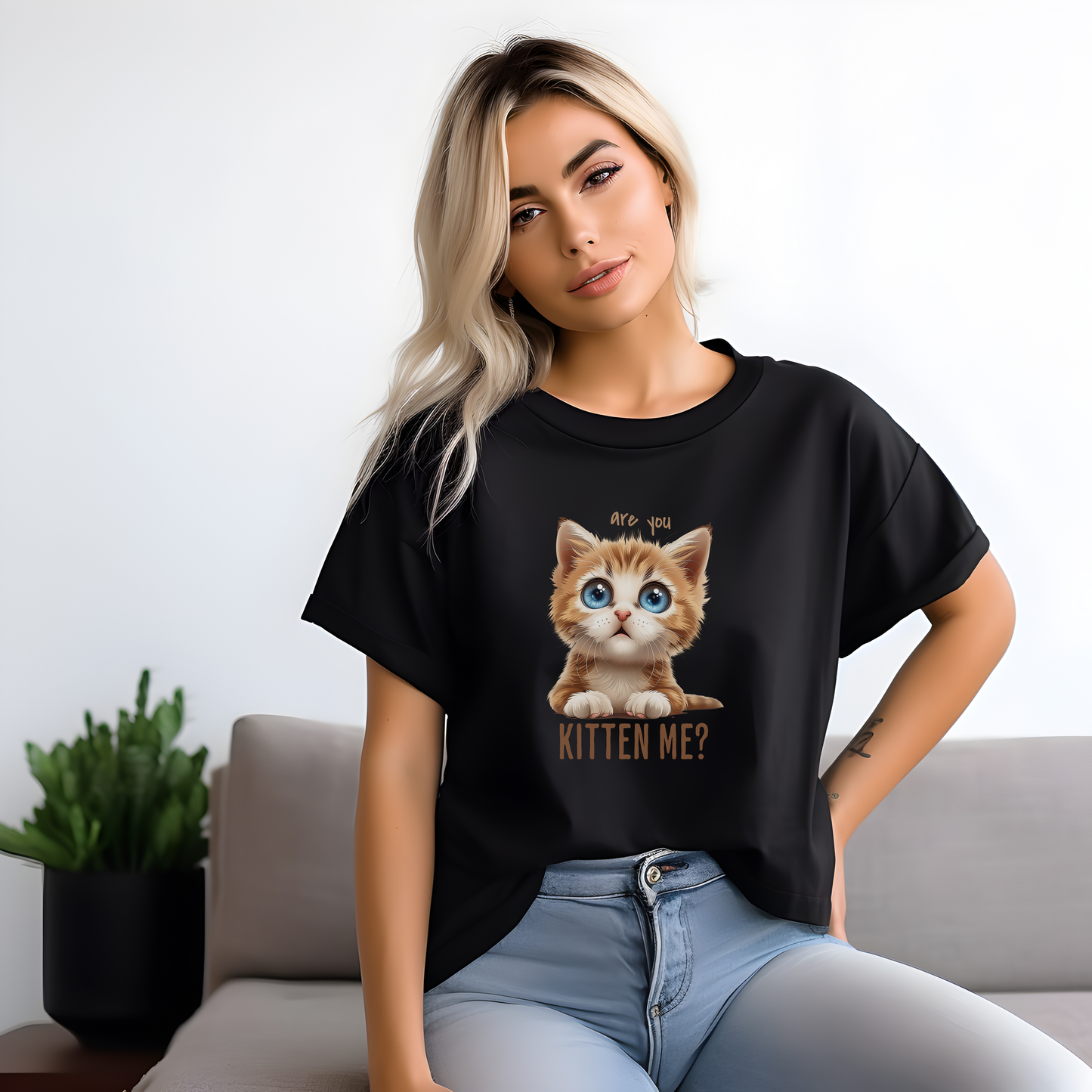 Are You Kitten Me? Unisex Garment-Dyed 100% Cotton T-shirt