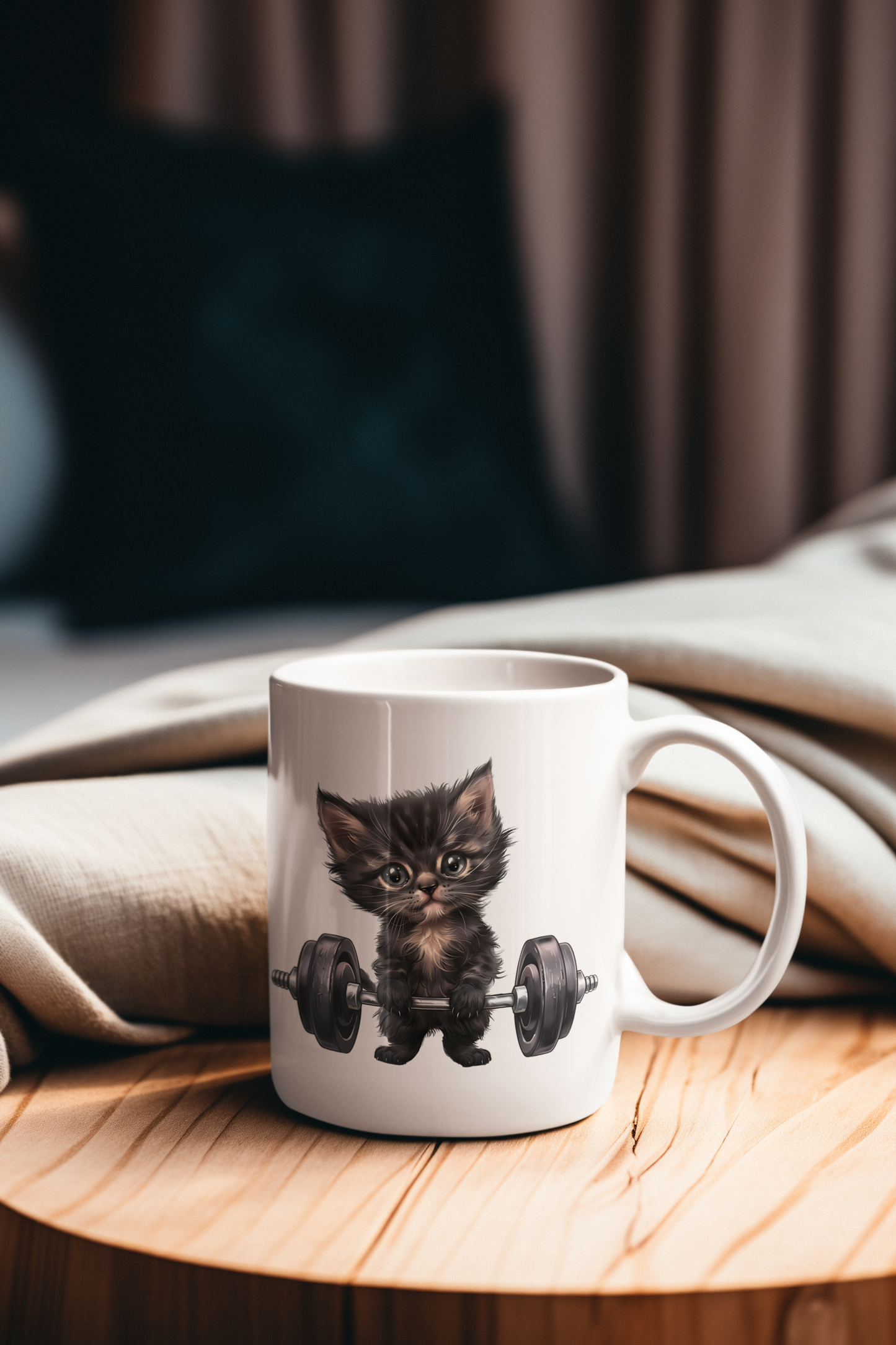 Gym Kitty Ceramic Mug, (11oz, 15oz)