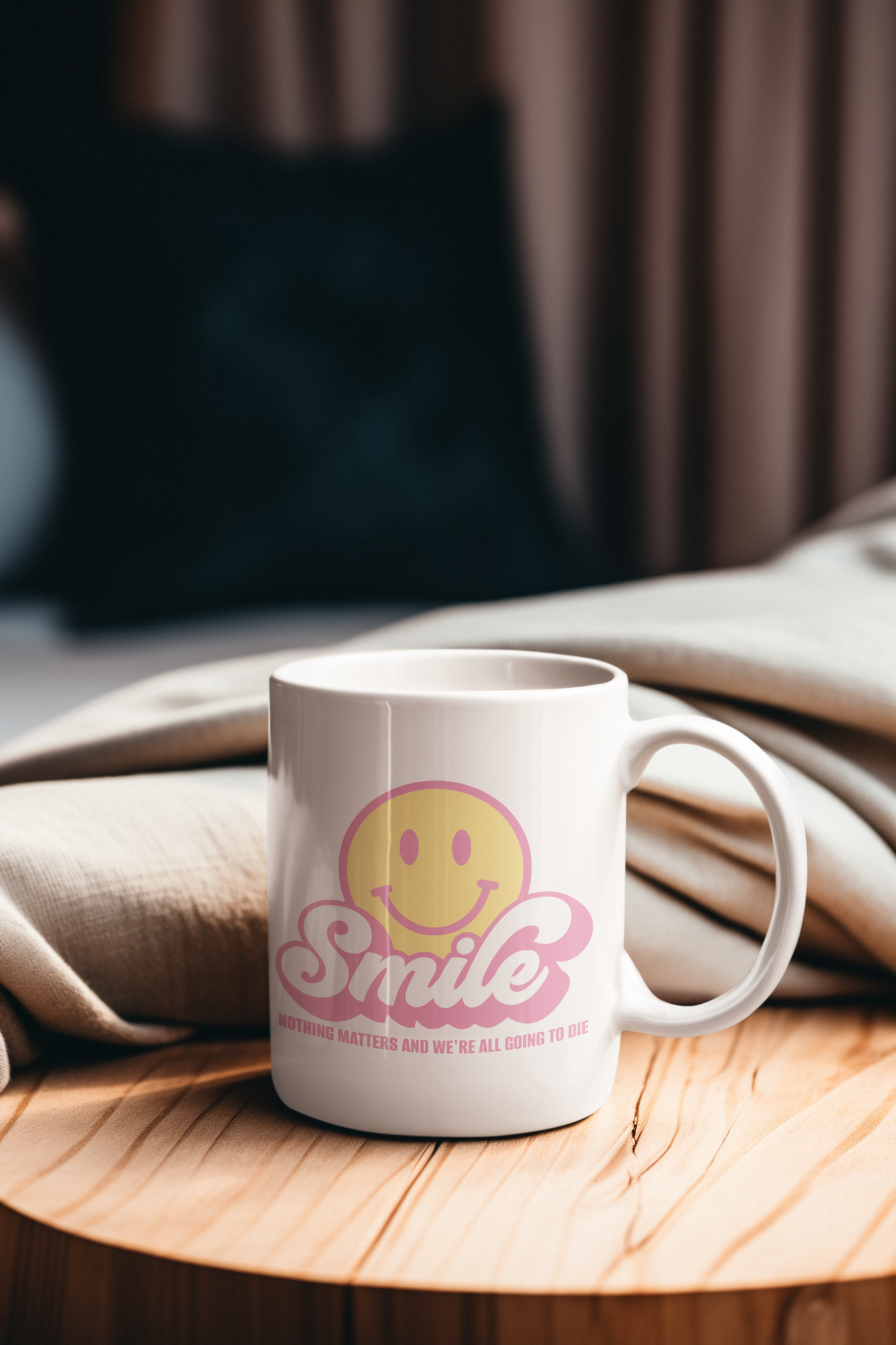 SMILE! Pastel Ceramic Mug, (11oz, 15oz)