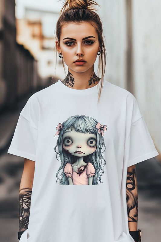 Dead Inside Pink Zombie Girl Unisex Garment-Dyed T-shirt